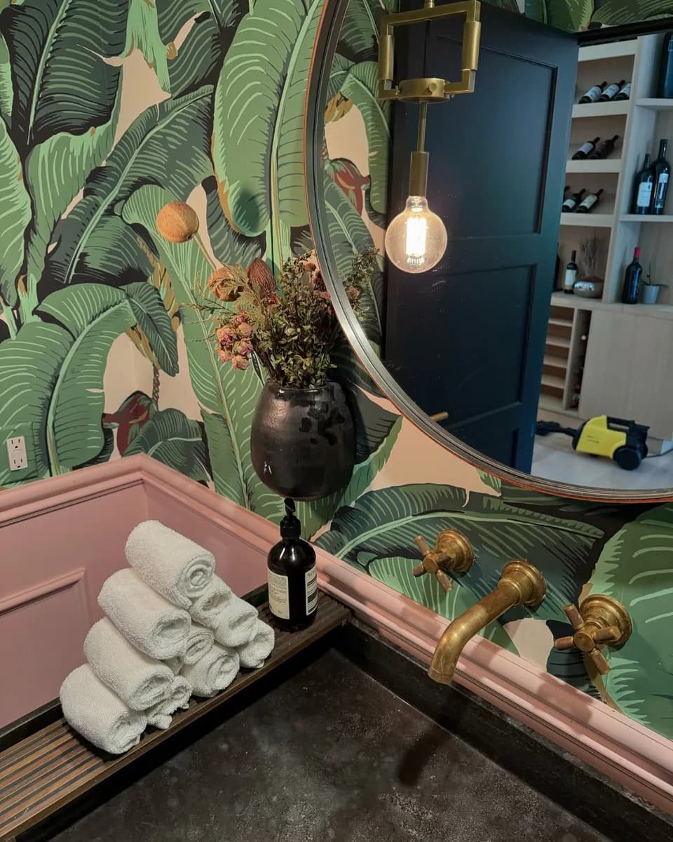 Carefully styled powder room