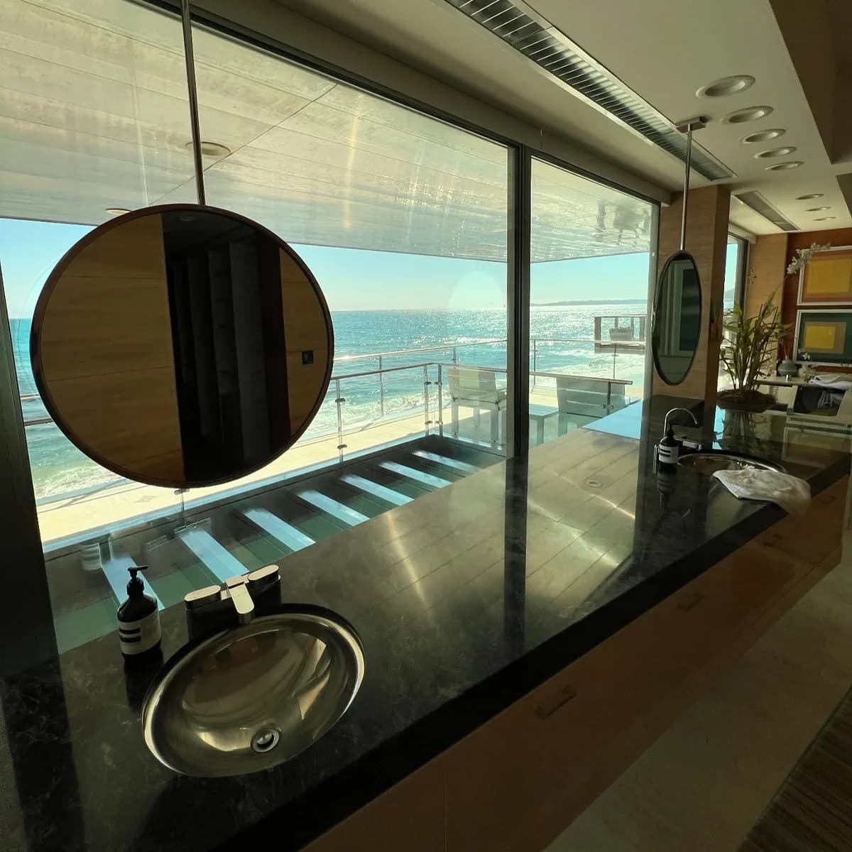 Glass and mirrors with a clear finish