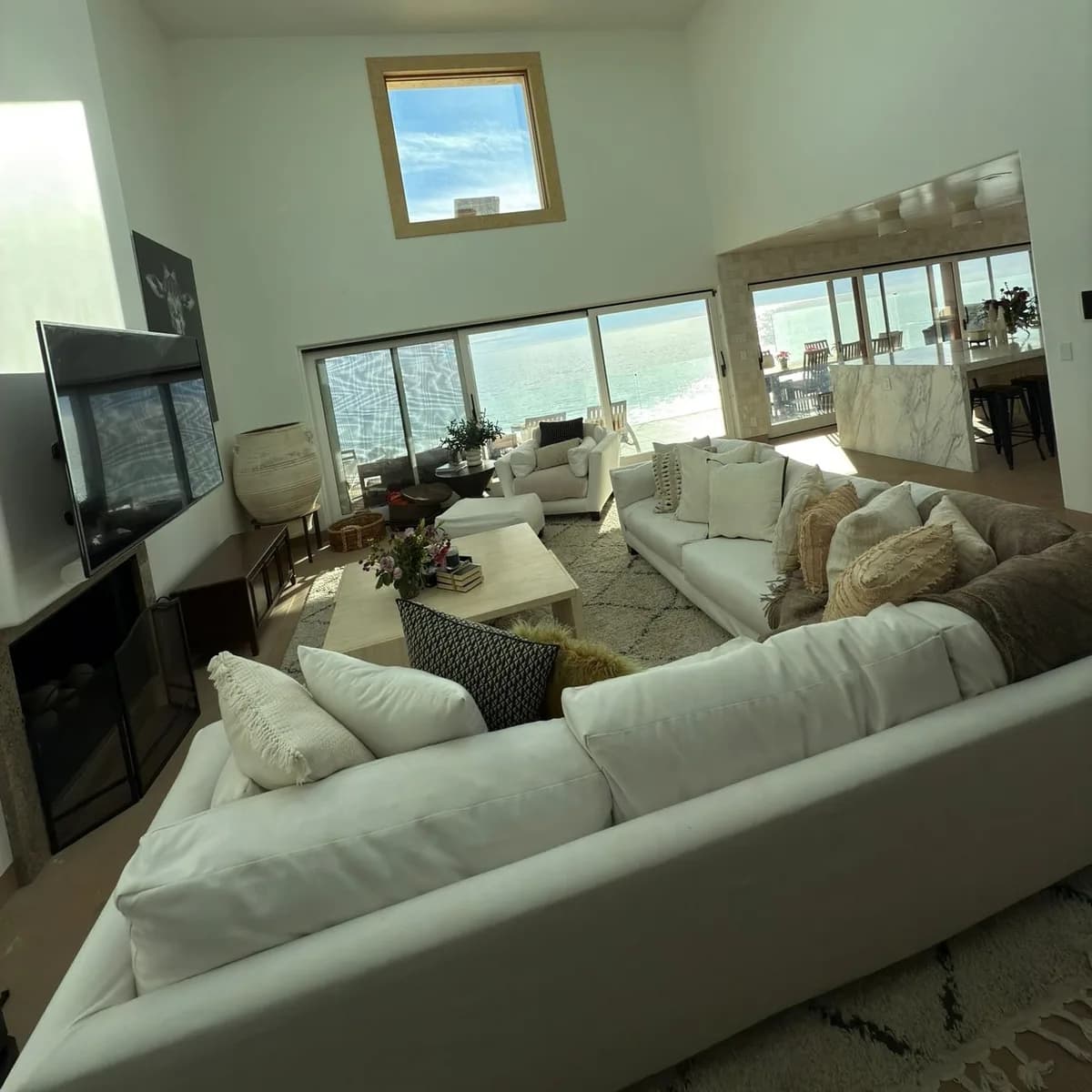 Spacious living area ready for guests